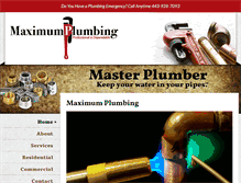 Tablet Screenshot of maximumplumbing.com